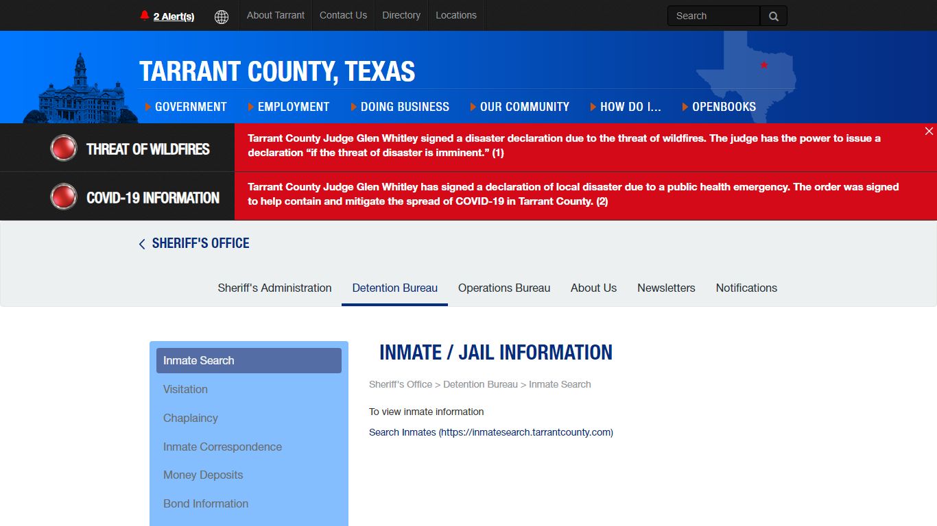 Inmate Search - Tarrant County